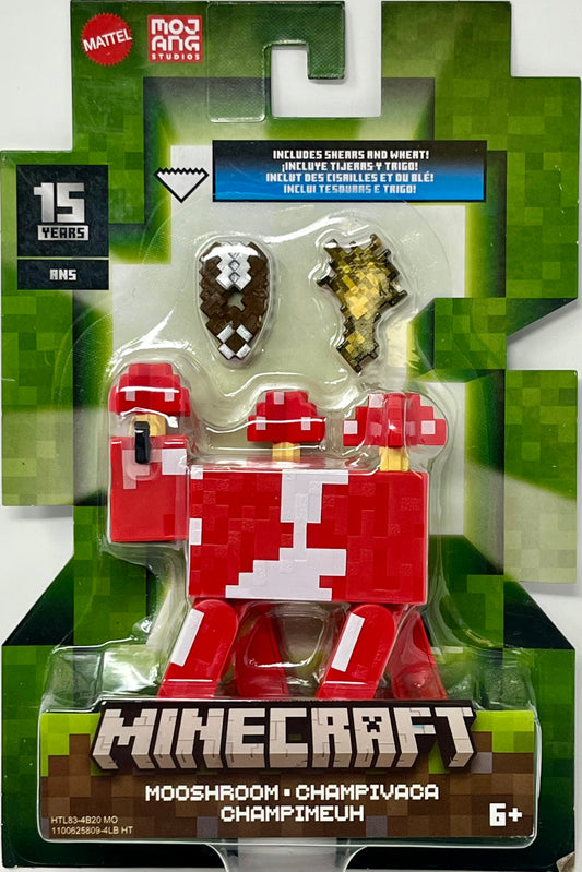 Mattel Minecraft Action Figure - MOOSHROOM Includes Shears & Wheat