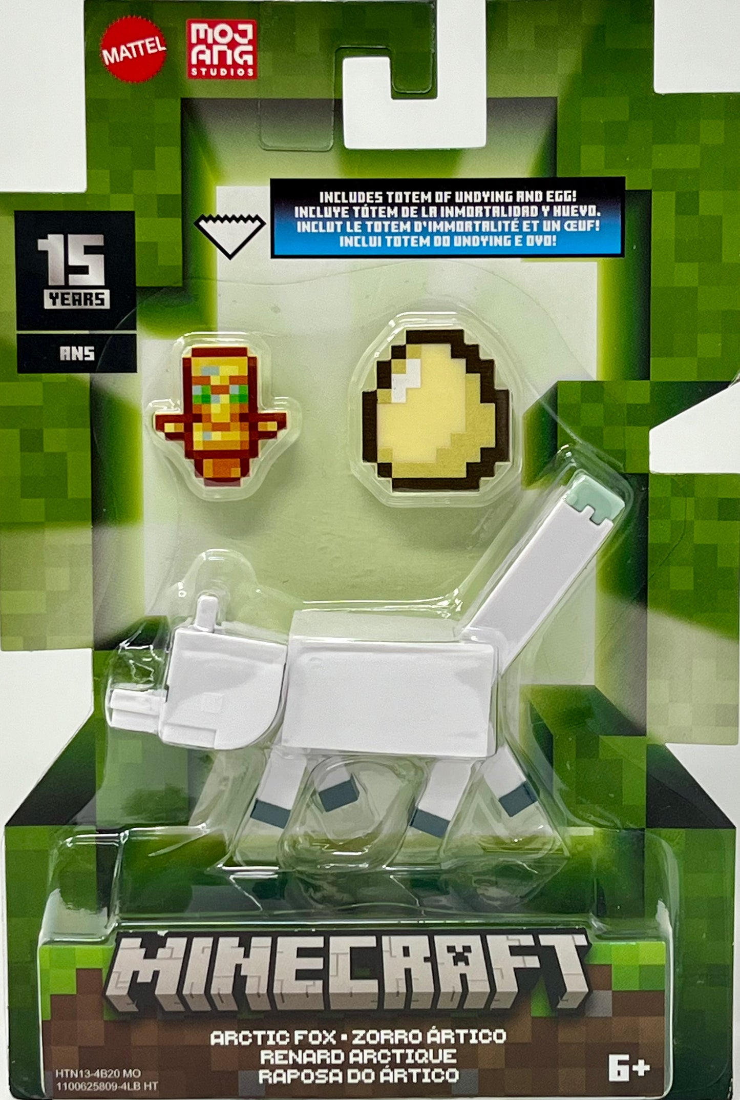 Mattel Minecraft Action Figure - ARCTIC FOX Totem of Undying & Egg