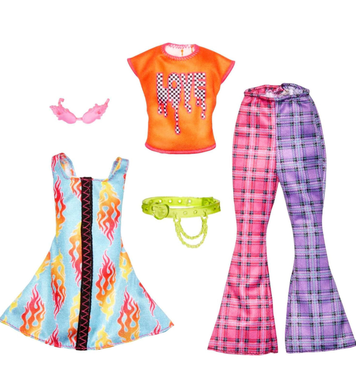 Barbie Clothes Fashion 2-Pack Dolls 2 Rock 'n Roll-Themed Outfits with Style