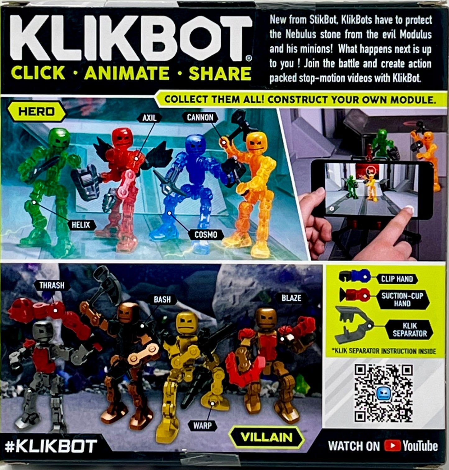 Klikbot Stop Motion Animation Figure Villain - Bash Zing