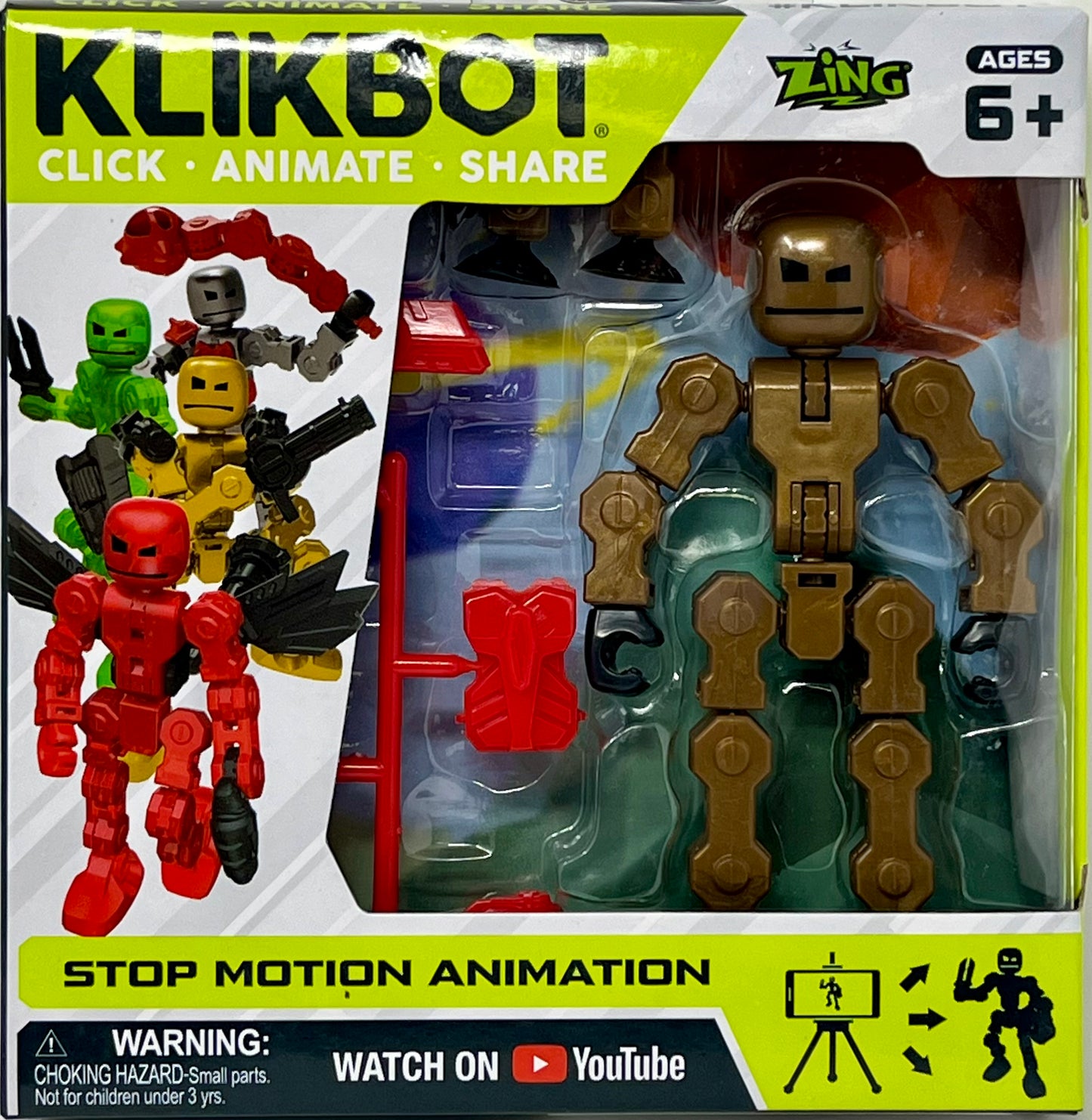 Stikbot Klikbot Villain Warp Gold Action Figure Create Animation