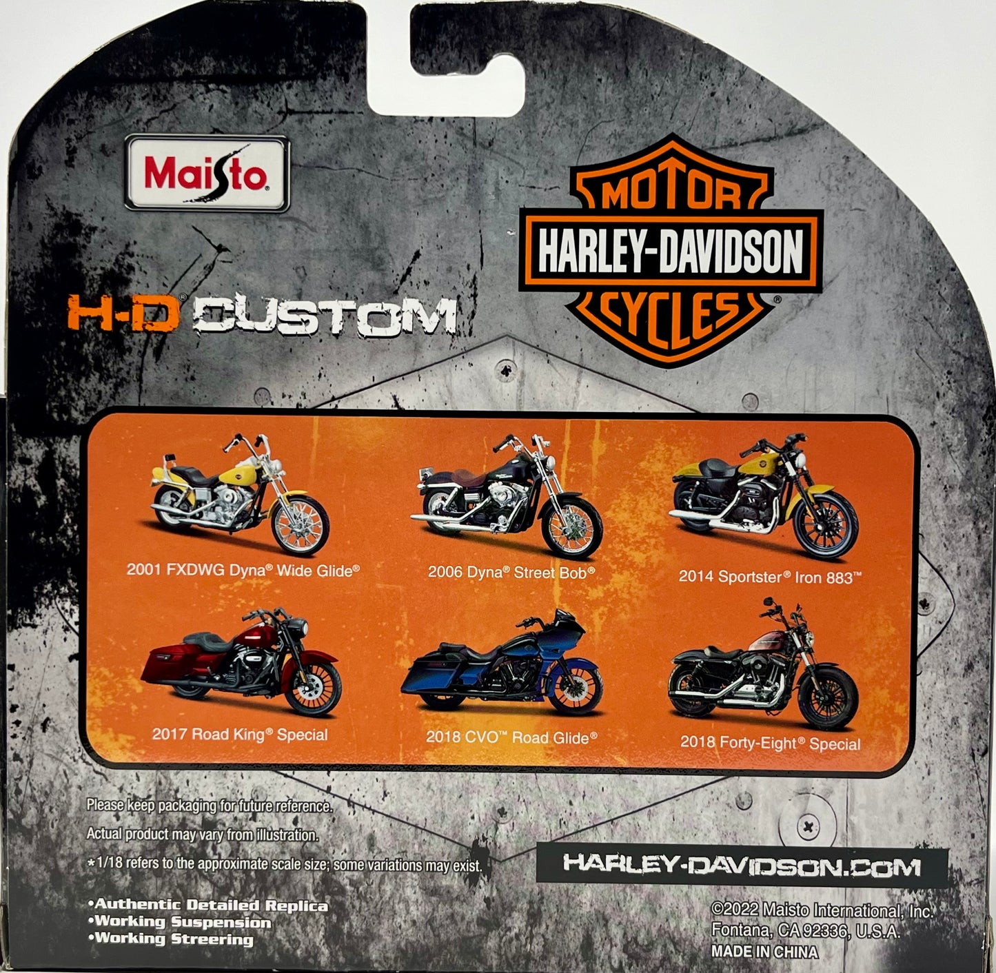 Maisto 1:18 Harley Davidson Motorcycles Series 39 2014 Sportster Iron 883