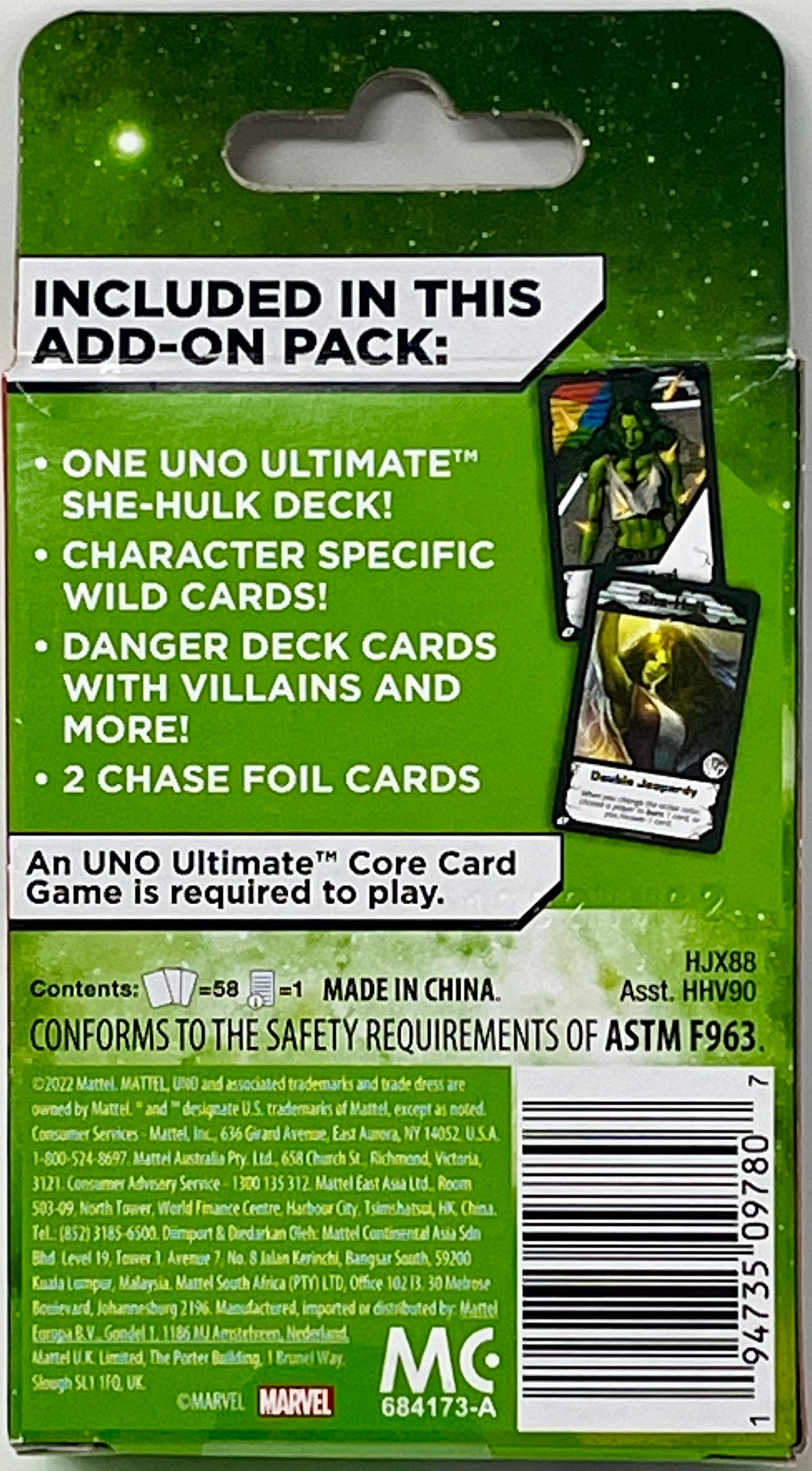 UNO Ultimate Marvel She-Hulk Add-On Pack With Bonus Foil Chase Pack