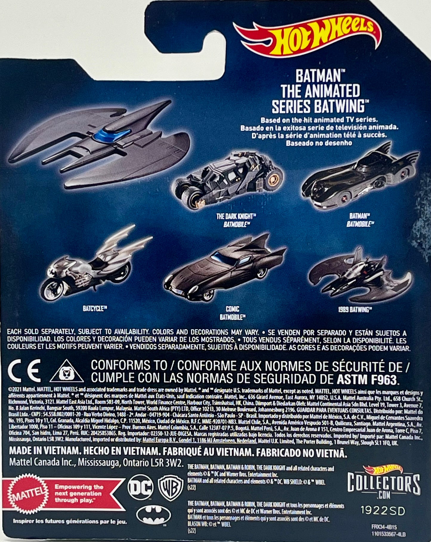 Hot Wheels Batman The Animated Series BATWING 1:50 Scale Diecast by Mattel