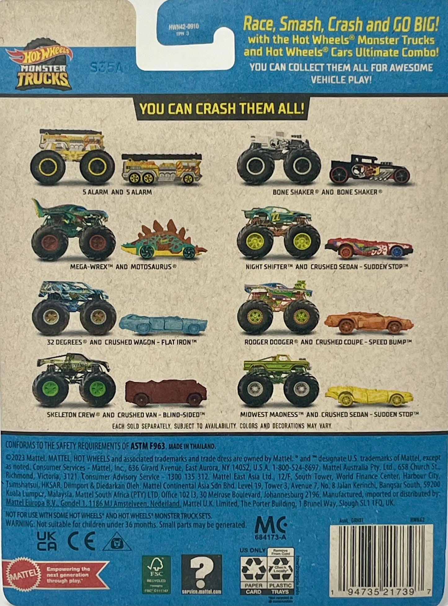 Hot Wheels Monster Trucks - Midwest Madness Includes Crushed Die-Cast