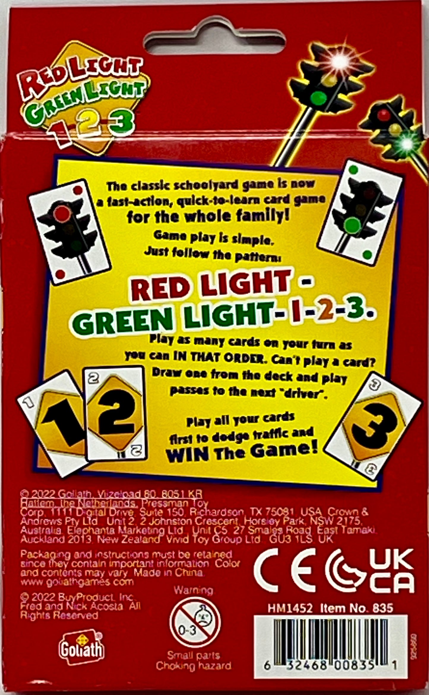 Red Light Green Light 1-2-3 Card Game 2-6 Players Age 5+