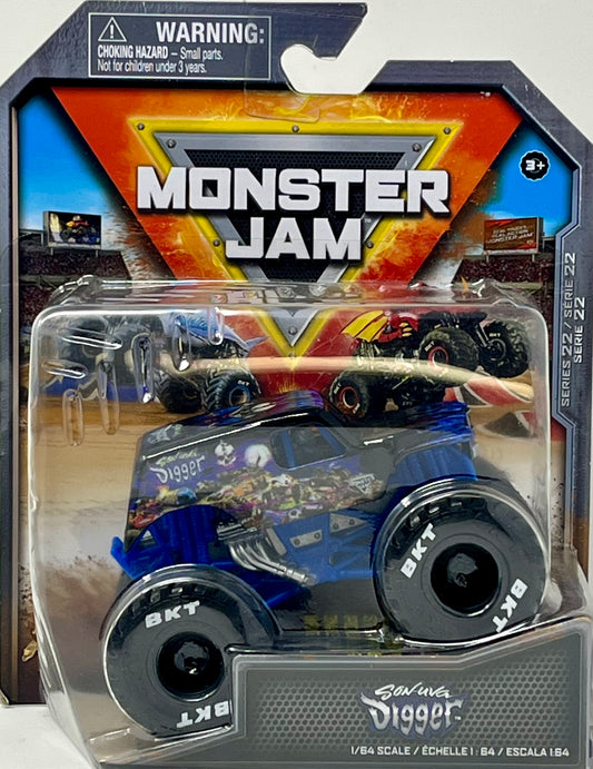 Monster Jam, Official Son-uva Digger Monster Truck, Die-Cast Vehicle, True Heavy Metal Series, 1:64 Scale, Kids Toys for Boys Ages 3 and up