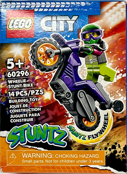 LEGO 60296 City Stuntz Wheelie Stunt Bike Motorcycle w/Stuntz Flywheel