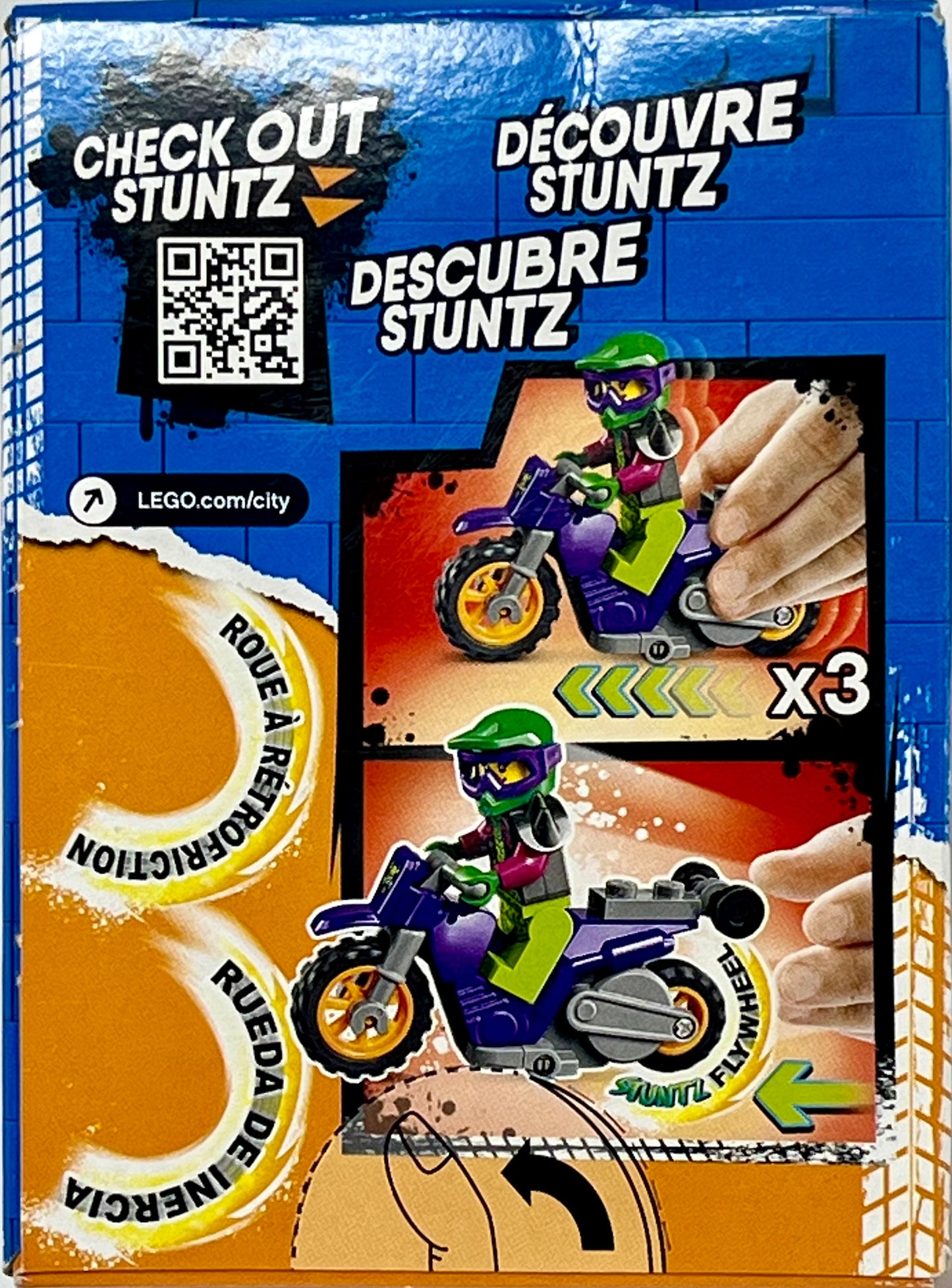 LEGO 60296 City Stuntz Wheelie Stunt Bike Motorcycle w/Stuntz Flywheel