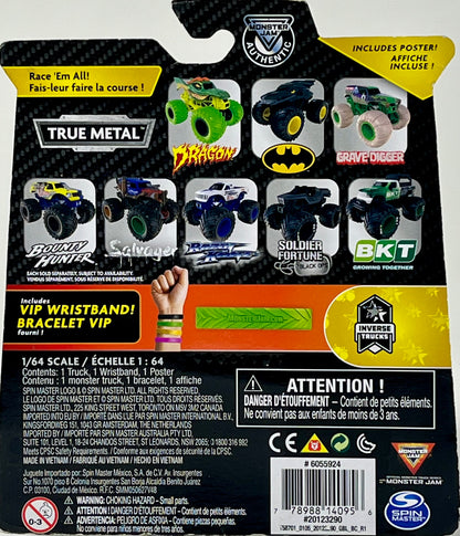 Monster Jam ALIEN INVASION 1:64  Inverse Trucks with Wristband And Poster