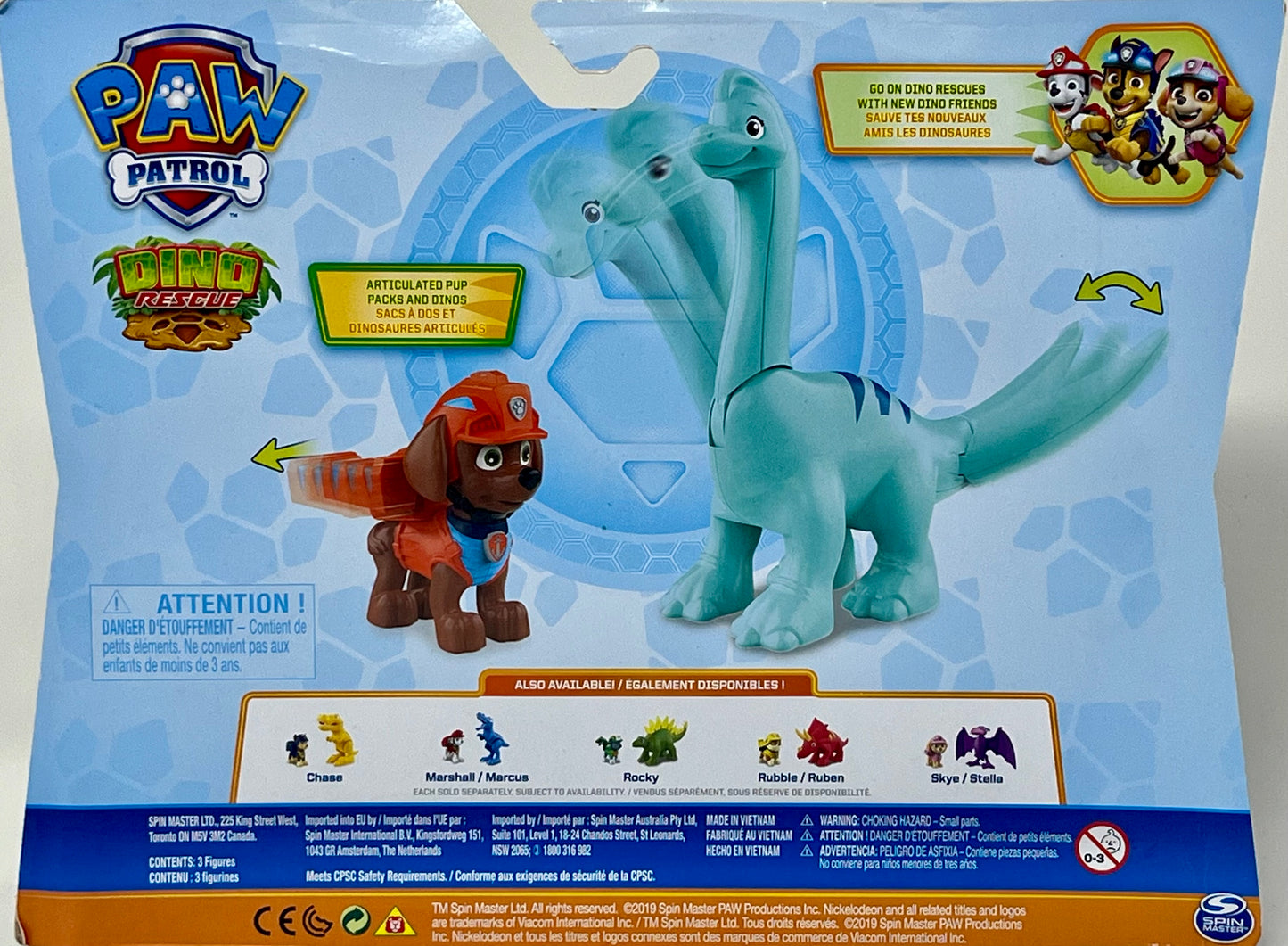 Nickelodeon Paw Patrol Zuma and Brontosaurus