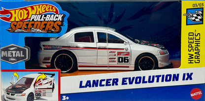 Hot Wheels Speed Graphics 03/03 Lancer Evolution IX Pull-Back Speeders 1:43