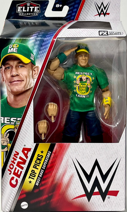 Mattel WWE Top Picks Elite Action Figure & Accessories Set, John Cena 6-inch Collectible with Swappable Hands, Ring Gear & 25 Articulation Points