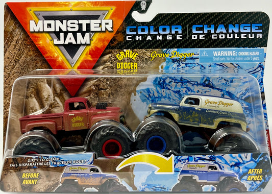 Monster Jam Color Change Grave Digger Monster Truck 2-Pack