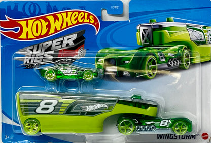 Hot Wheels Wingstorm Vehicle  Semi-Truck with Car  Detachable and Trailer