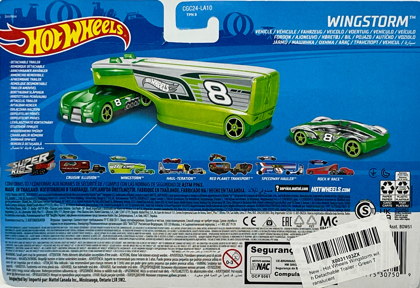 Hot Wheels Wingstorm Vehicle  Semi-Truck with Car  Detachable and Trailer