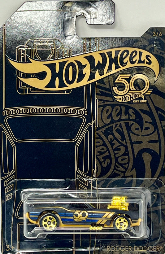 Hot Wheels 50th Anniversary Black and Gold #3 Rodger Dodger