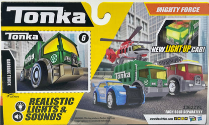 Tonka Mighty Force Lights & Sounds Garbage Truck Green