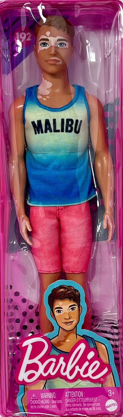 Barbie Fashionistas Ken Fashion Doll #192 in Malibu Tank & Sandals with Vitiligo