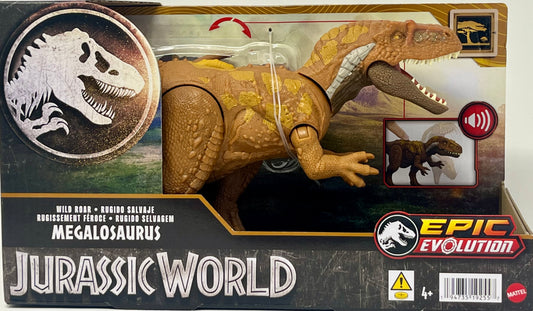 Jurassic World Wild Roar Megalosaurus Dinosaur Figure with Continuing Roar Sound