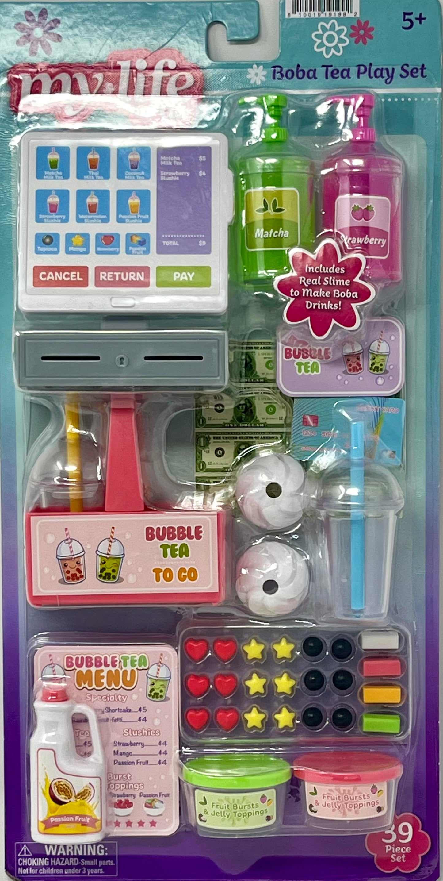 My Life As Boba Tea Play Set For 18" Dolls Real Slime to Make Drinks 39 Pieces