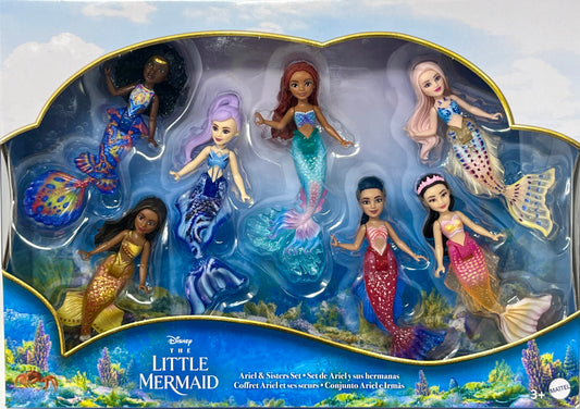 Disney The Little Mermaid Ariel and Sisters Small Doll Set with 7 Mermaid Dolls