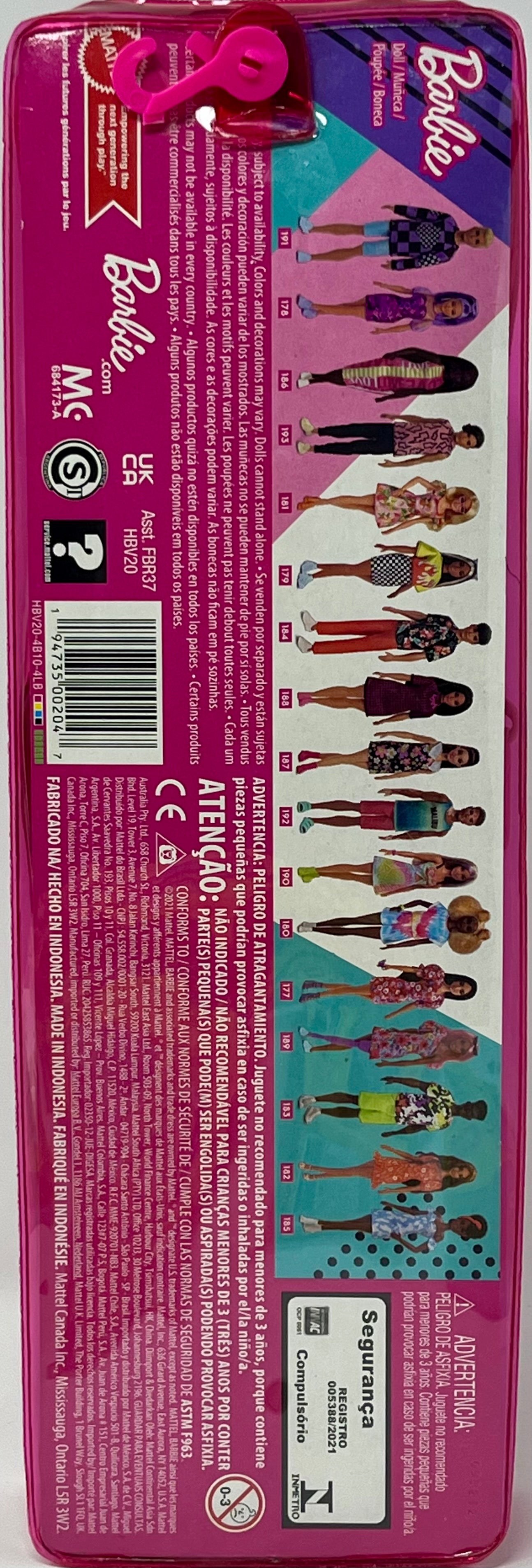 Barbie Fashionistas Doll #188 with Black and Pink Checkered Dress