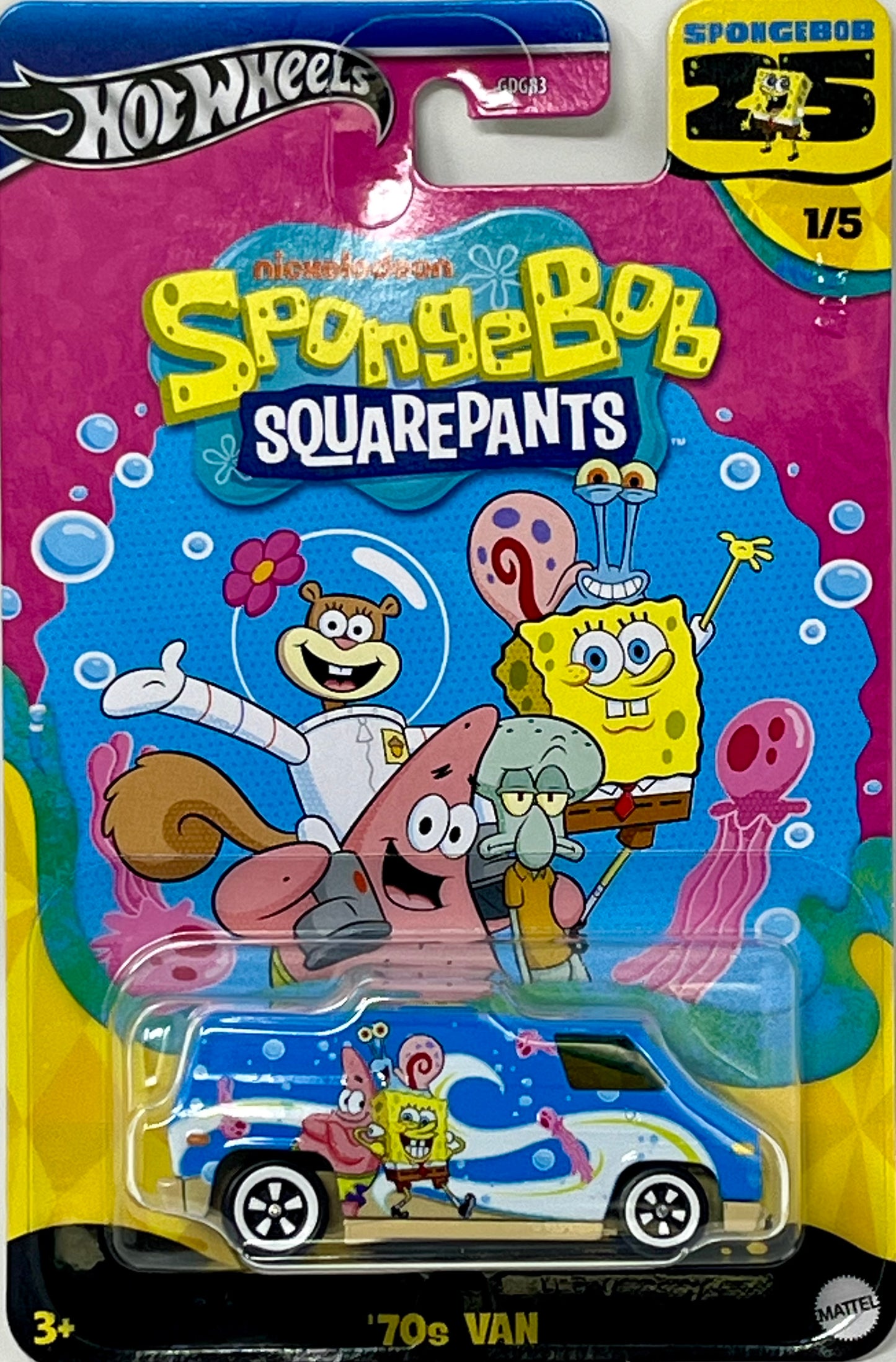 Hot Wheels SpongeBob '70s Van 25th Anniversary Series 1/5