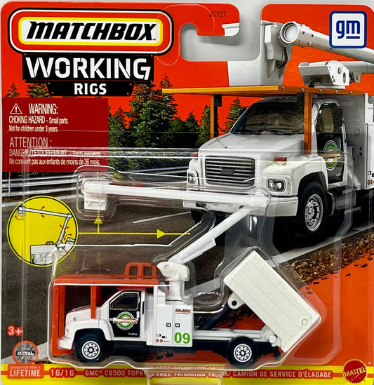 Matchbox Working Rigs #16 GMC C8500 Topkick Tree Trimming Truck White