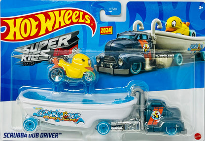 Hot Wheels Super Rigs Scrubba Dub Driver  Diecast Rig & Duck N Roll