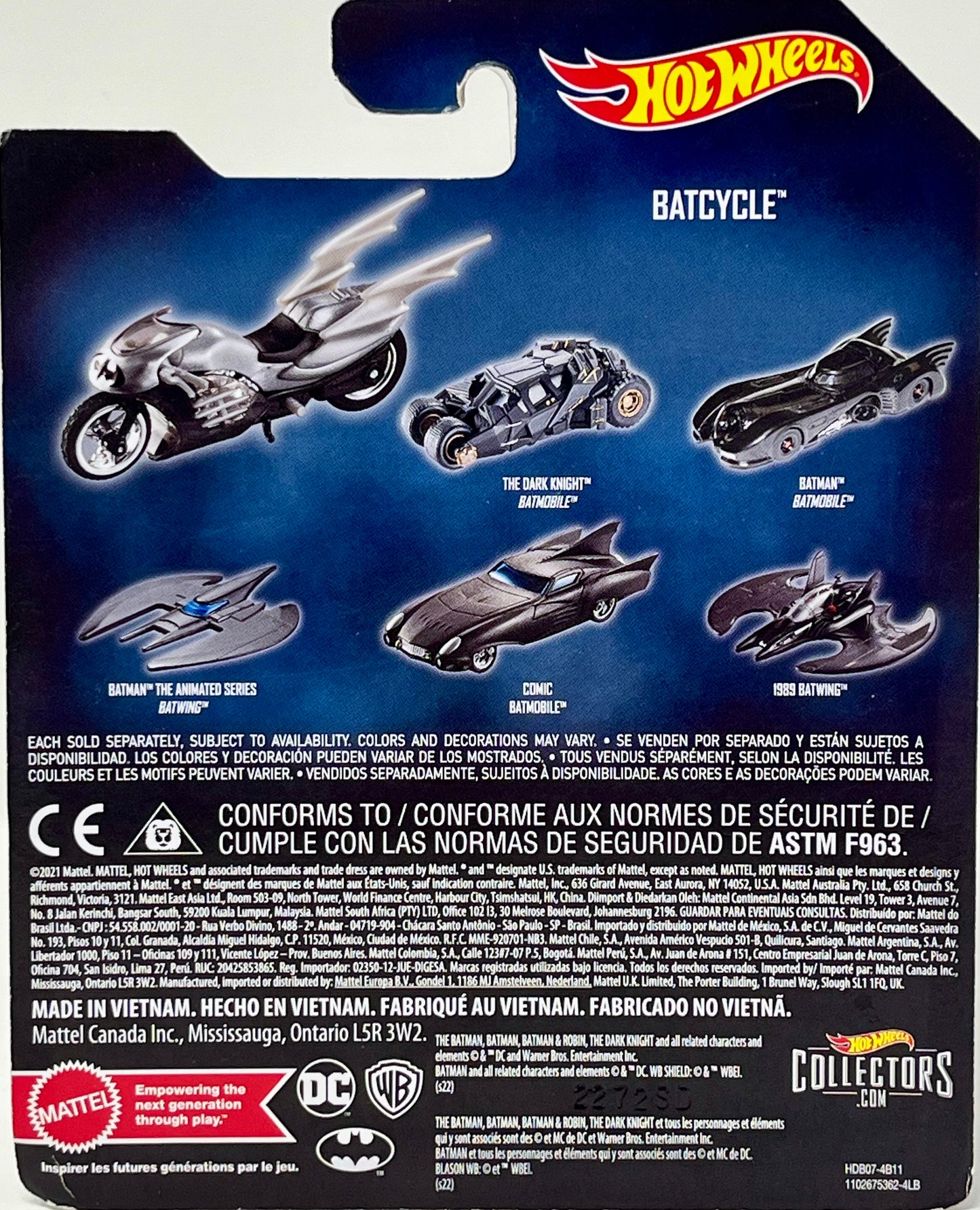 Hot Wheels DC Batcycle Silver DC BATMAN & ROBIN 1997 MOVIE