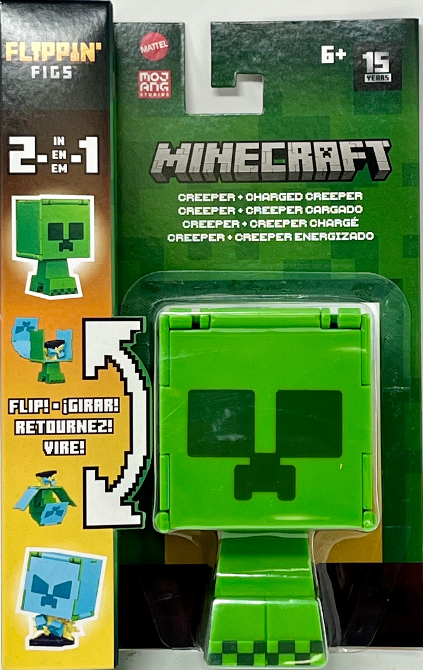 Minecraft Creeper Flippin' Figs 2 in 1 Creeper and Charged Creeper