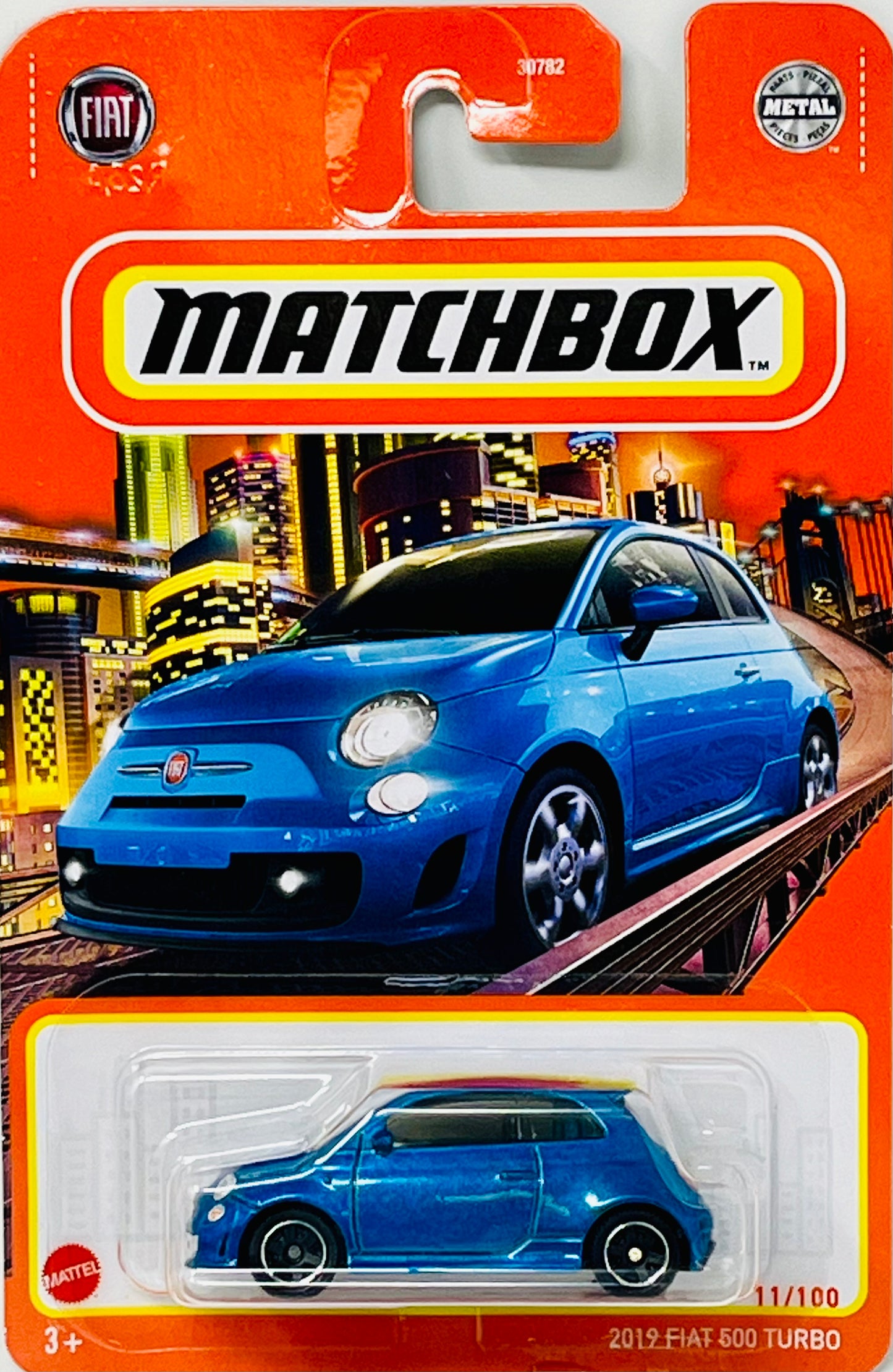 Matchbox Fiat 500 Turbo Blue 2019 11/100