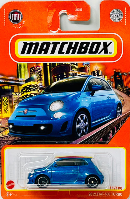 Matchbox Fiat 500 Turbo Blue 2019 11/100