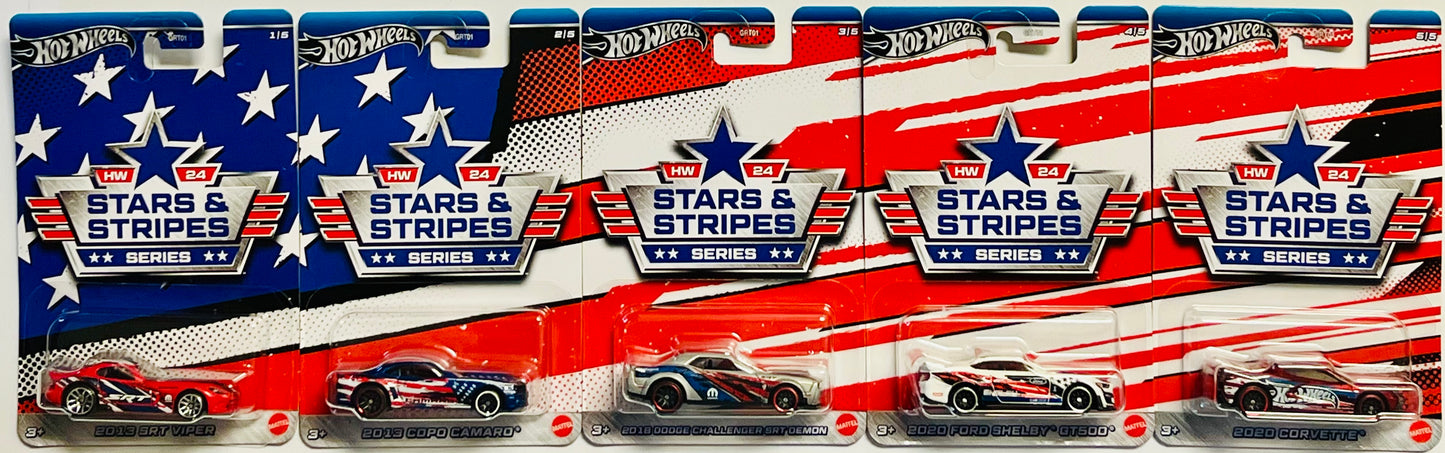 Hot Wheels 2024 Stars And Stripes Series Walmart Exclusive Complete Set of 5