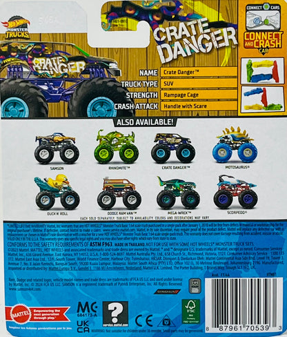 Hot Wheels Monster Trucks Crate Danger Freestyle Wreckers