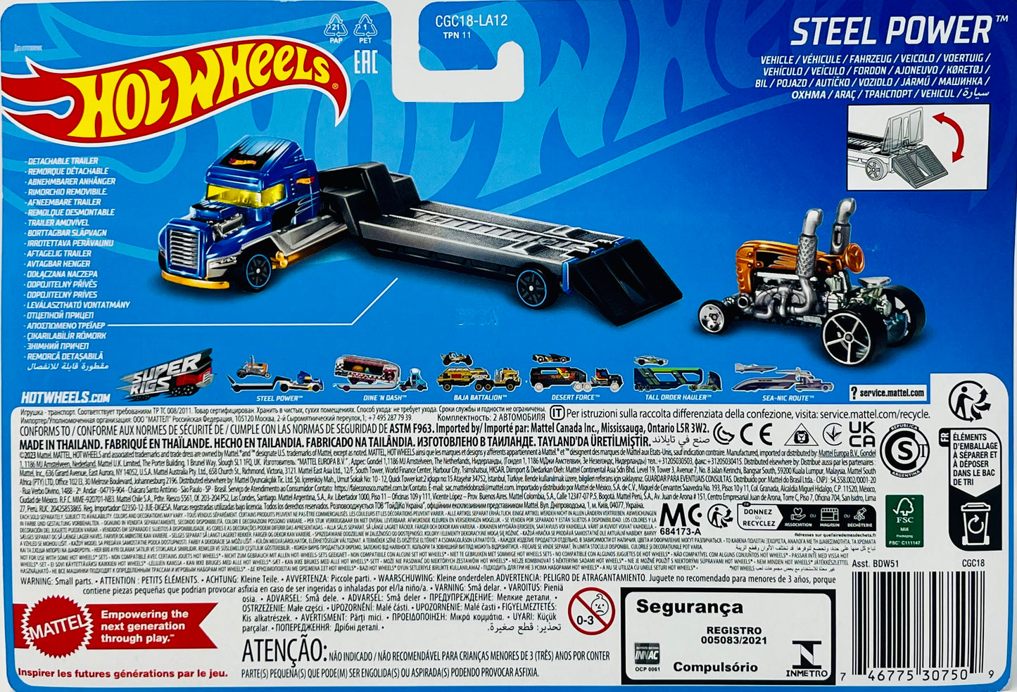 Hot Wheels Super Rigs Steel Power Semi Truck with Blown Tractor