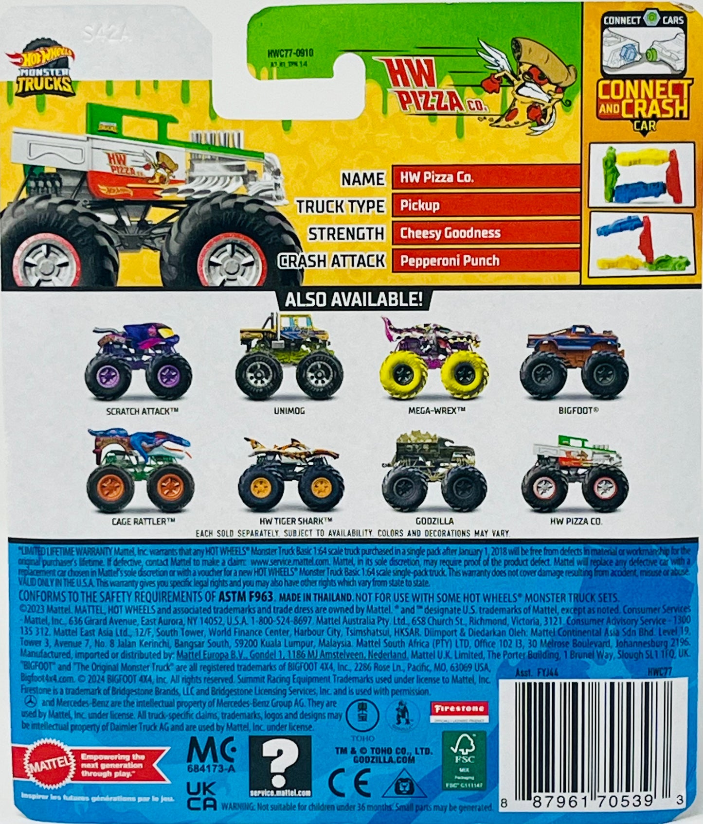 Hot Wheels Monster Trucks HW PIZZA CO. Snack Pack