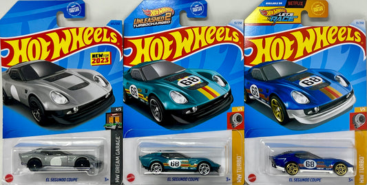 Hot Wheels El Segundo Coupe # 51 & 105/250 HW Turbo & HW Dream Garage 3 Cars