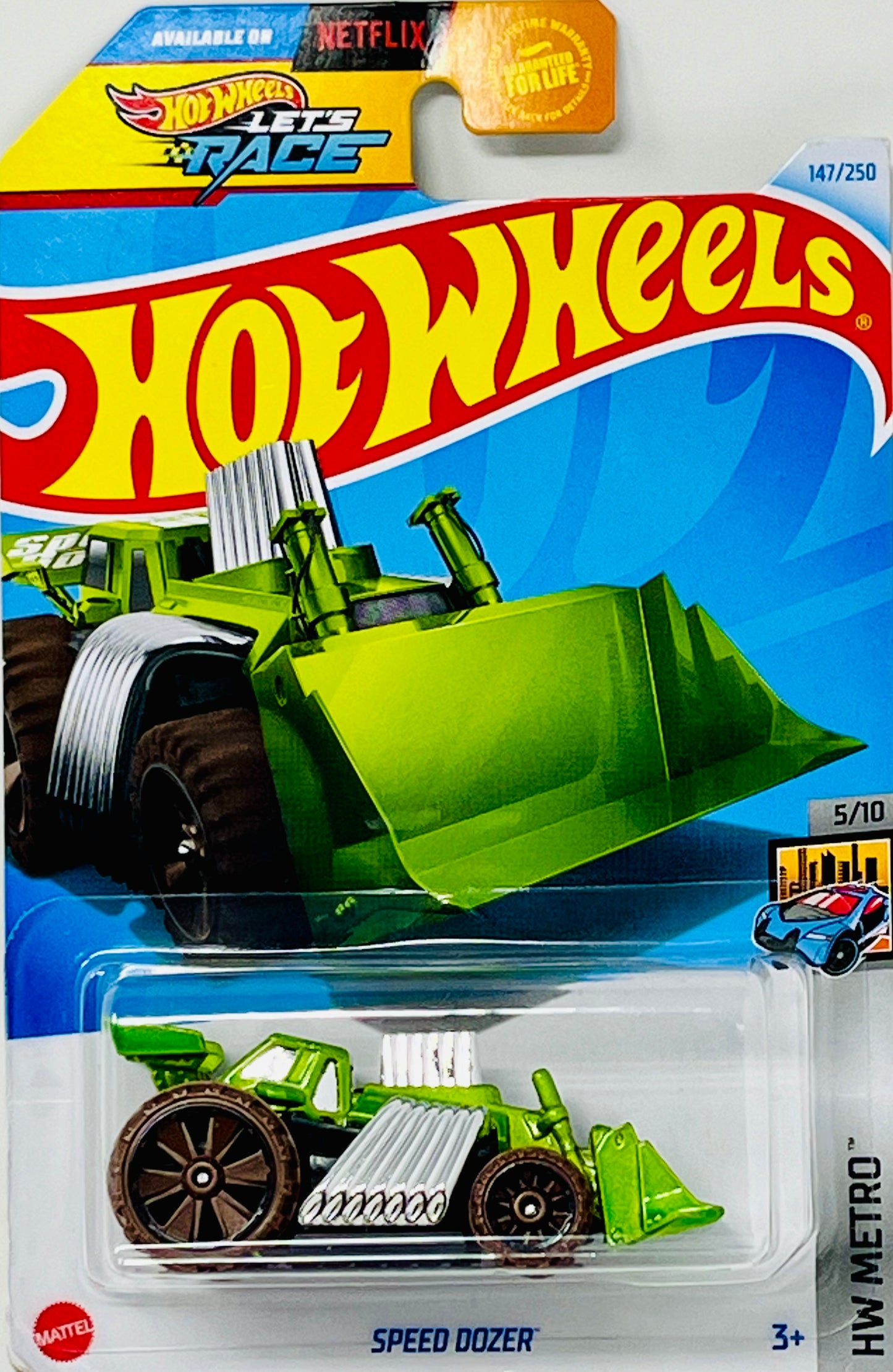 Hot Wheels Speed Dozer Let's Race Green 147/250 HW Metro # 5/10