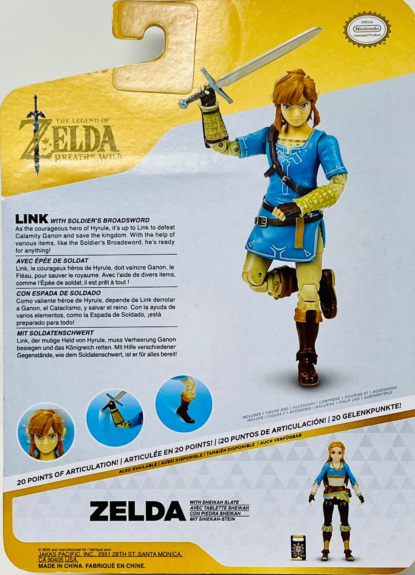 The Legend Of Zelda Breath Of The Wild Link 5" Figure With Soldier's Broadsword