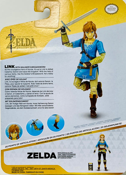 The Legend Of Zelda Breath Of The Wild Link 5" Figure With Soldier's Broadsword