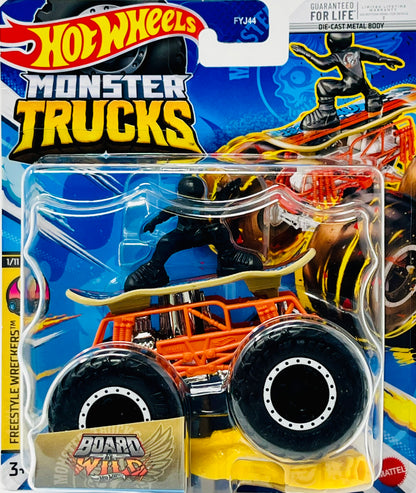 Hot Wheels Monster Trucks Board to be Wild Freestyle Wreckers 1/11