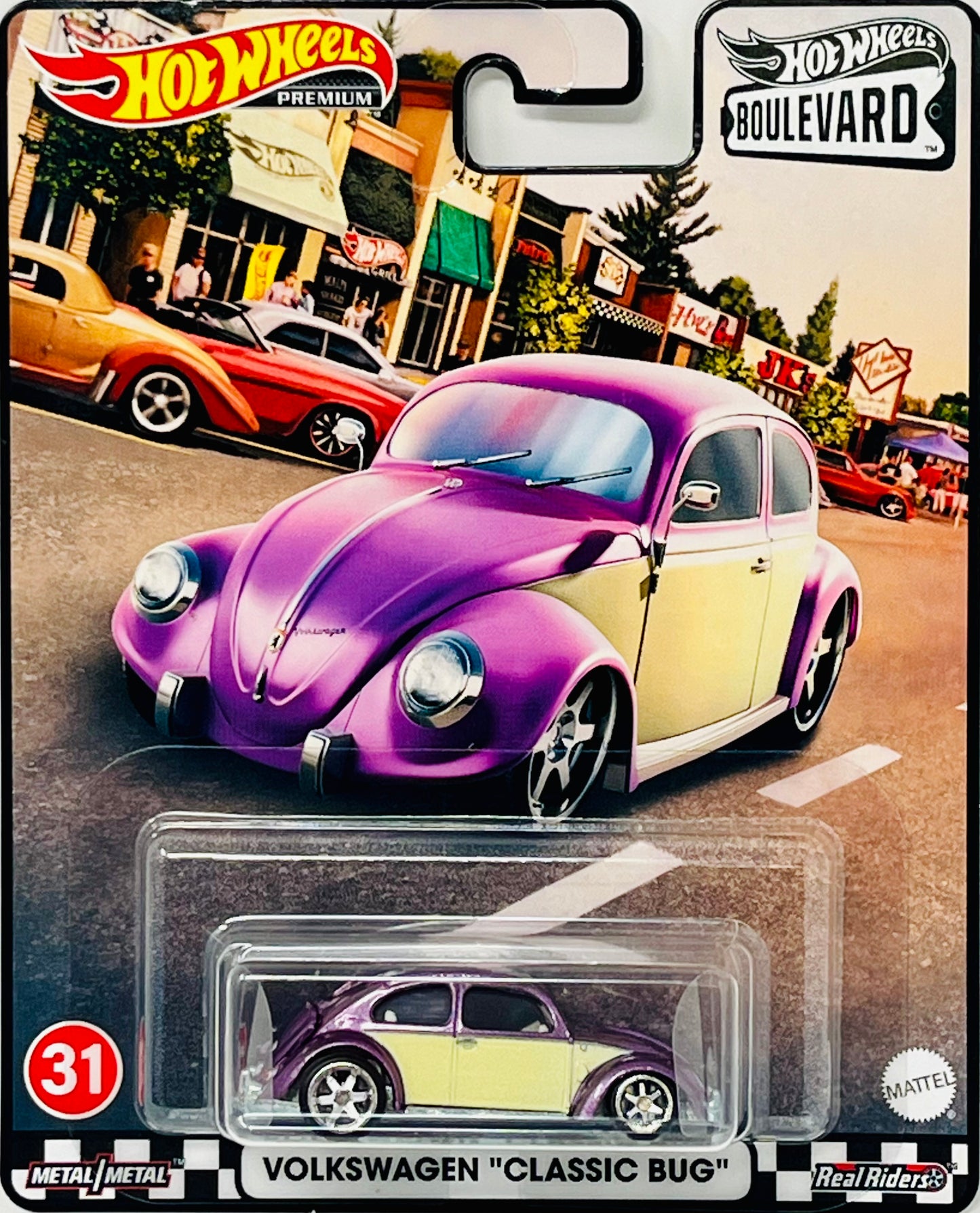 Hot Wheels Premium Boulevard Volkswagen “Classic Bug” #31 Real Riders Metal