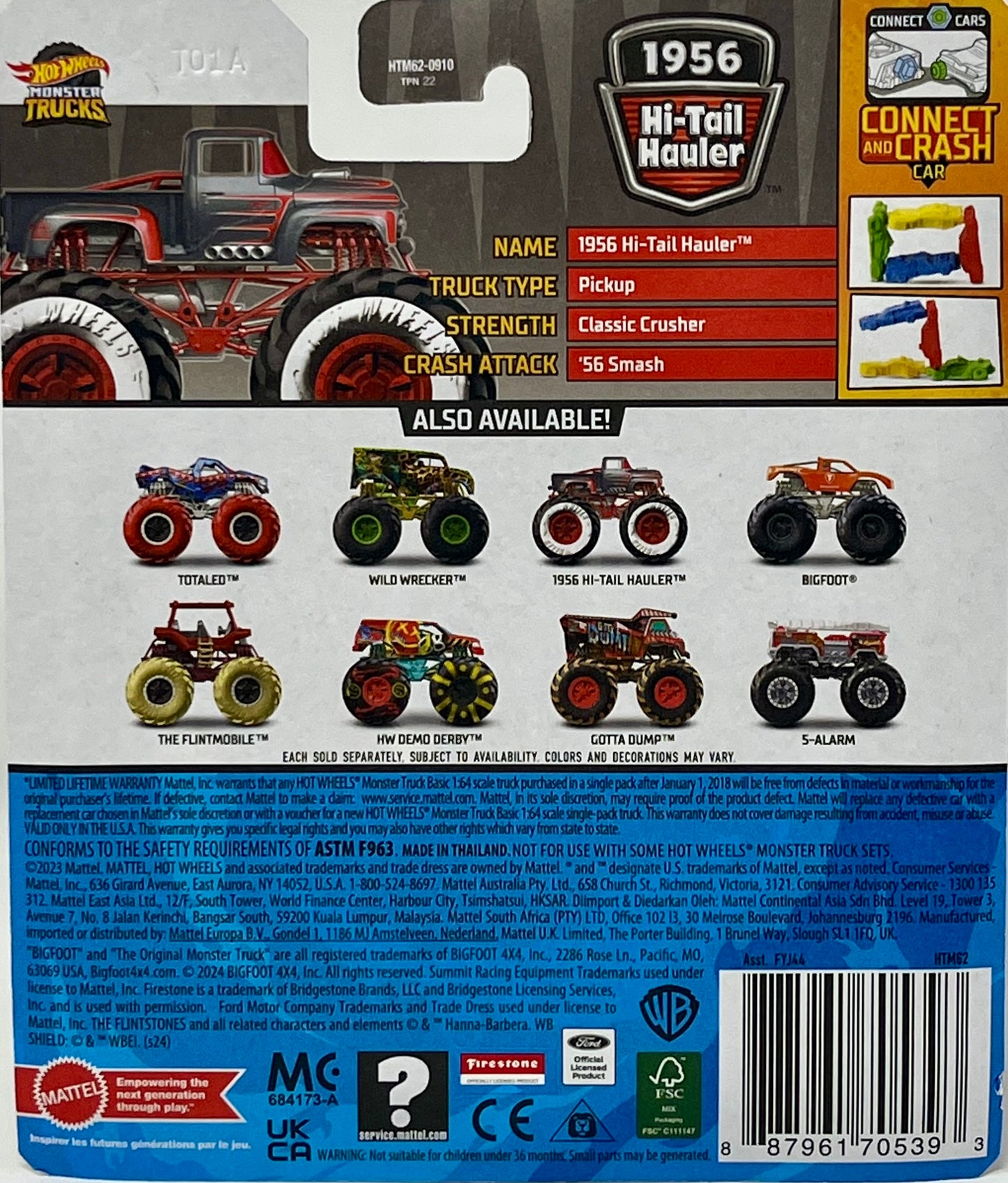 Hot Wheels Monster Trucks 1956 Hi-Tail Hauler Freestyle Wreckers