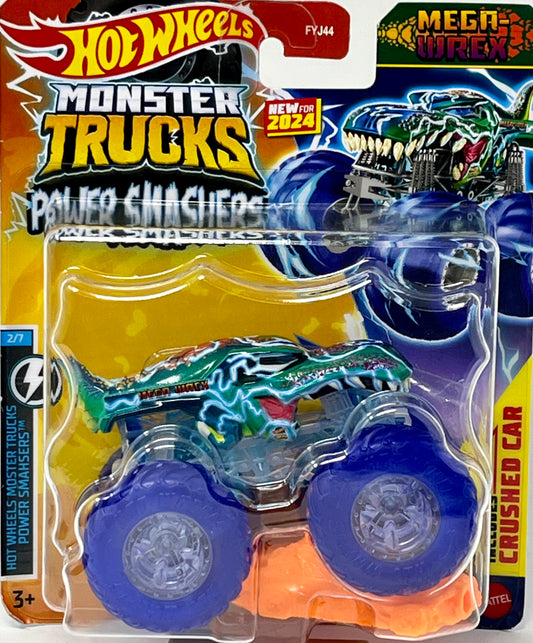 Hot Wheels Monster Trucks Power Smashers MEGA WREX with Crushed Car