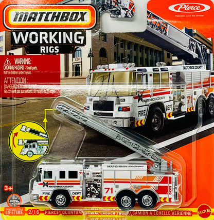 Matchbox Working Rigs Pierce Quantum Aerial Ladder Truck - White