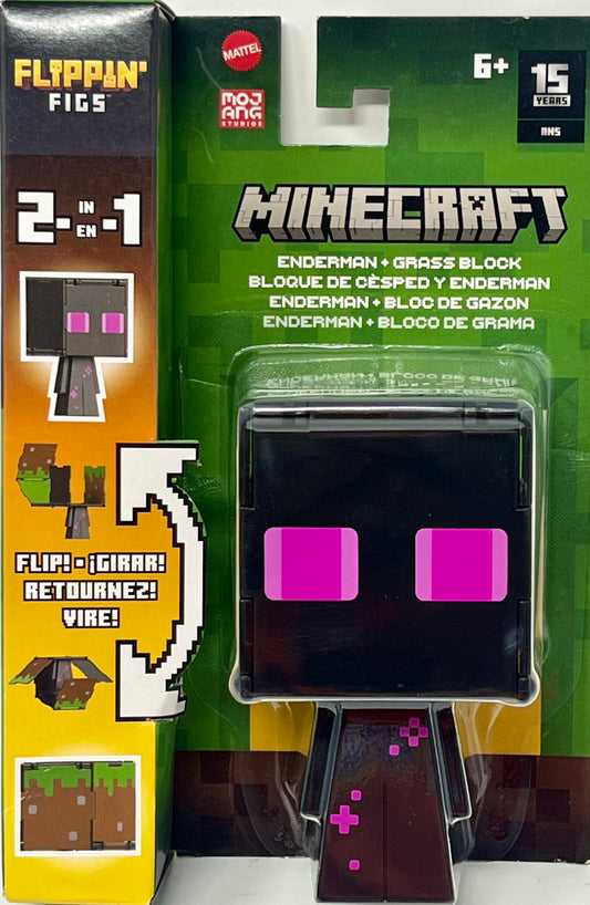 Minecraft Flippin Figs  Enderman & Grass Block Action Figure