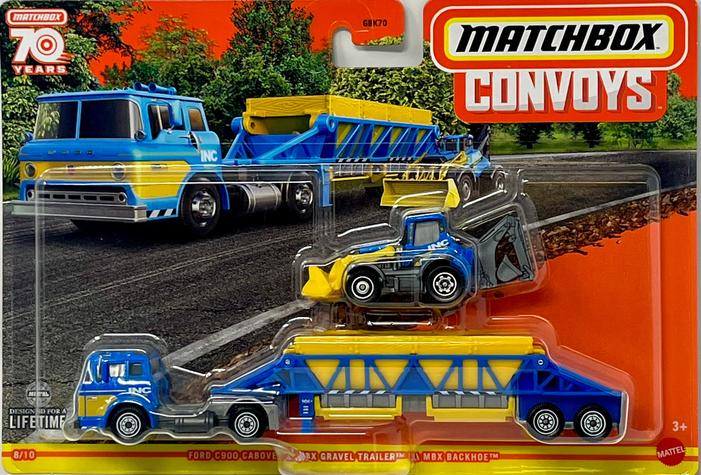 Matchbox Convoys: Ford C900 Cabover & Gravel Trailer with Backhoe