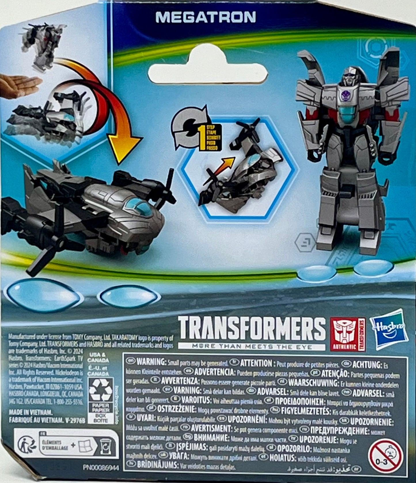 Transformers EarthSpark 1-Step Flip Changer Megatron Action Figure